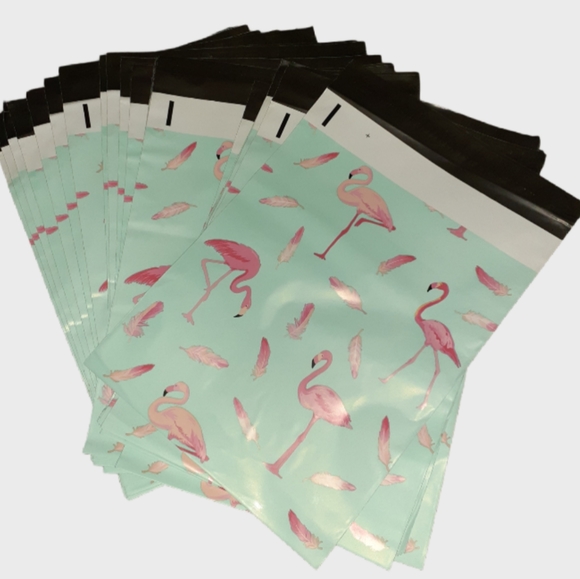 30 Poly mailers. Size 10x13 flamingo print. - Picture 2 of 8